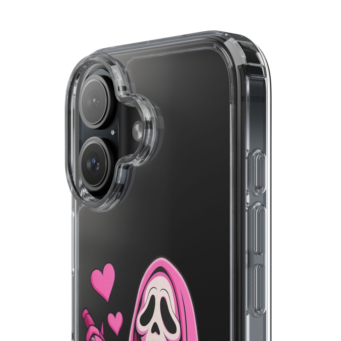 Pink Ghost Clear Phone Case