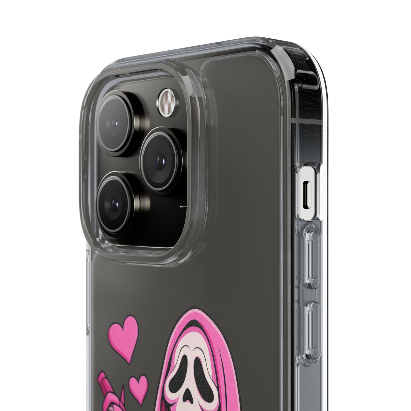 Pink Ghost Clear Phone Case
