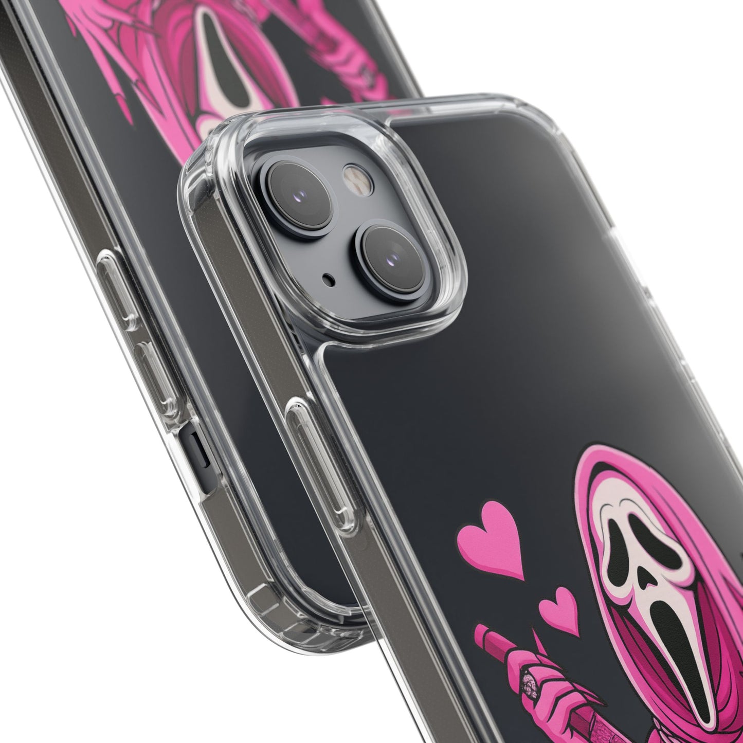 Pink Ghost Clear Phone Case