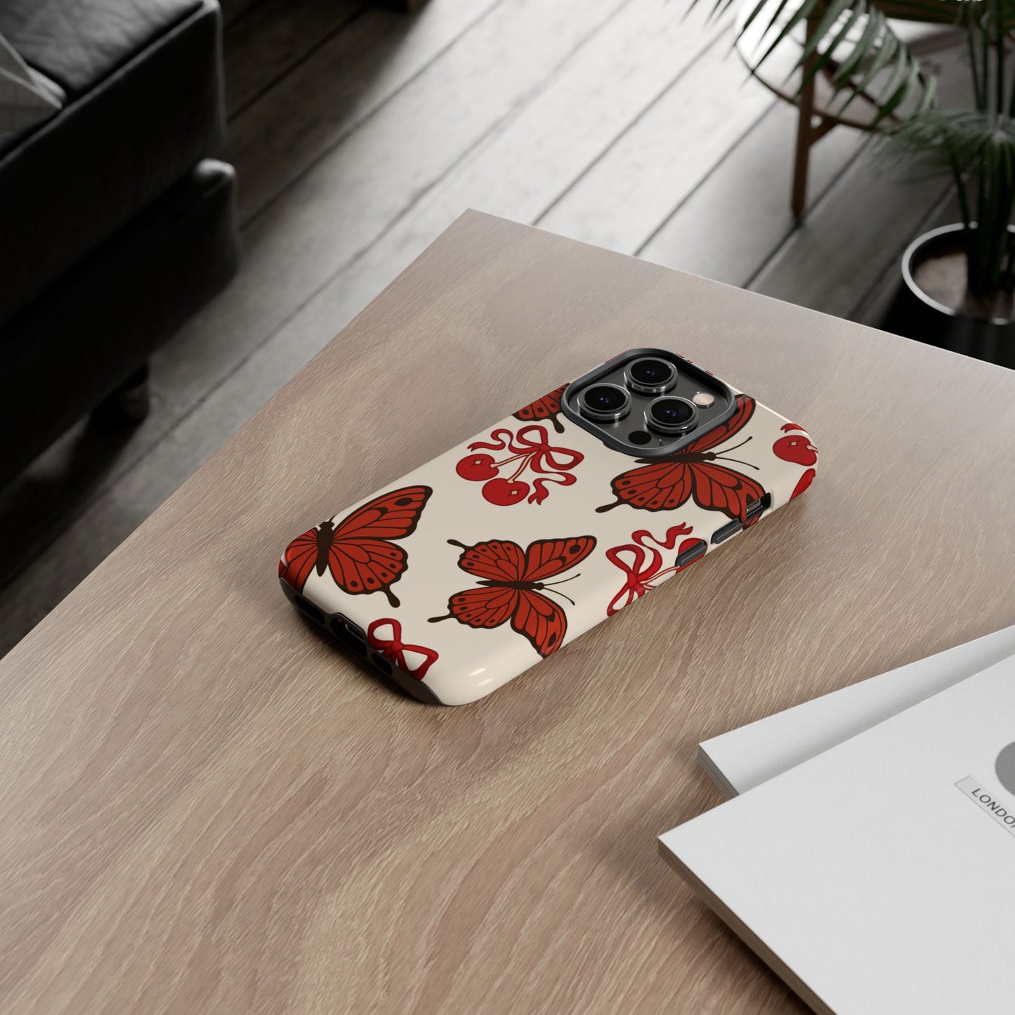 Butterfly Cherry Tough Phone Case