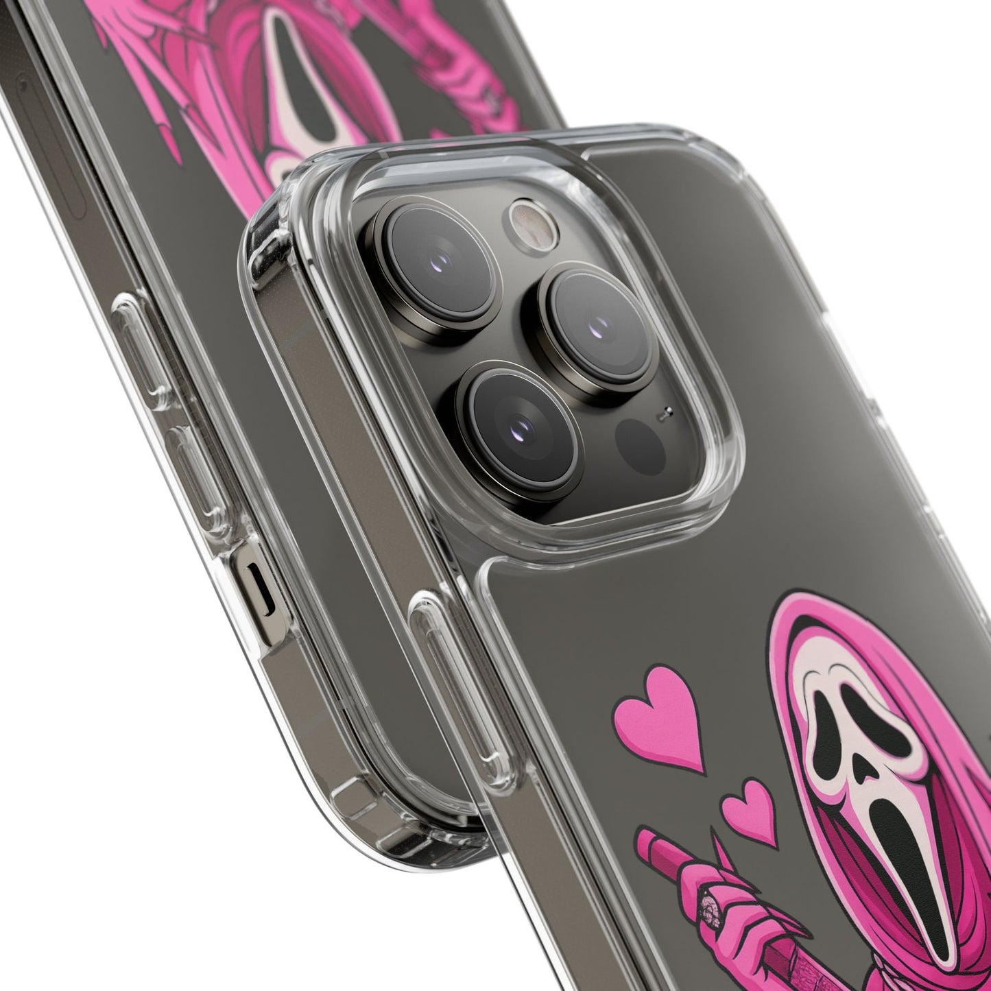 Pink Ghost Clear Phone Case