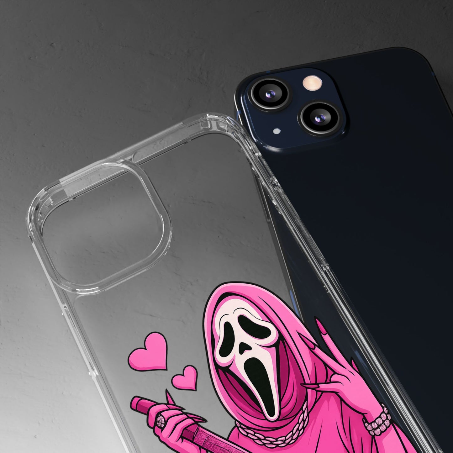 Pink Ghost Clear Phone Case