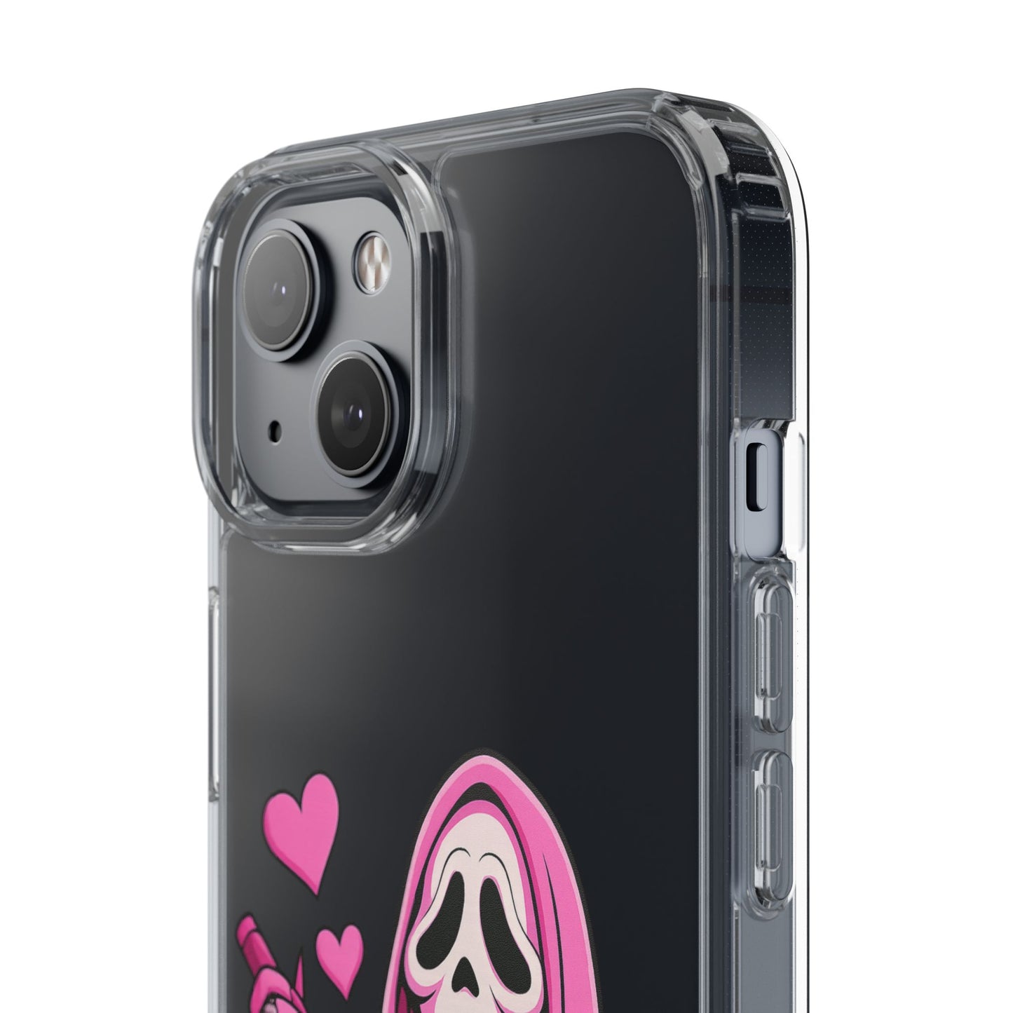 Pink Ghost Clear Phone Case