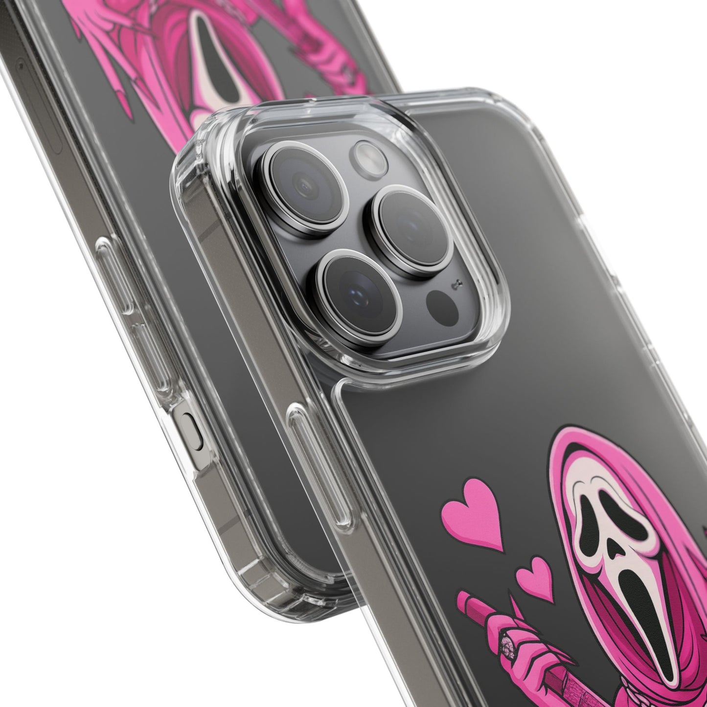 Pink Ghost Clear Phone Case