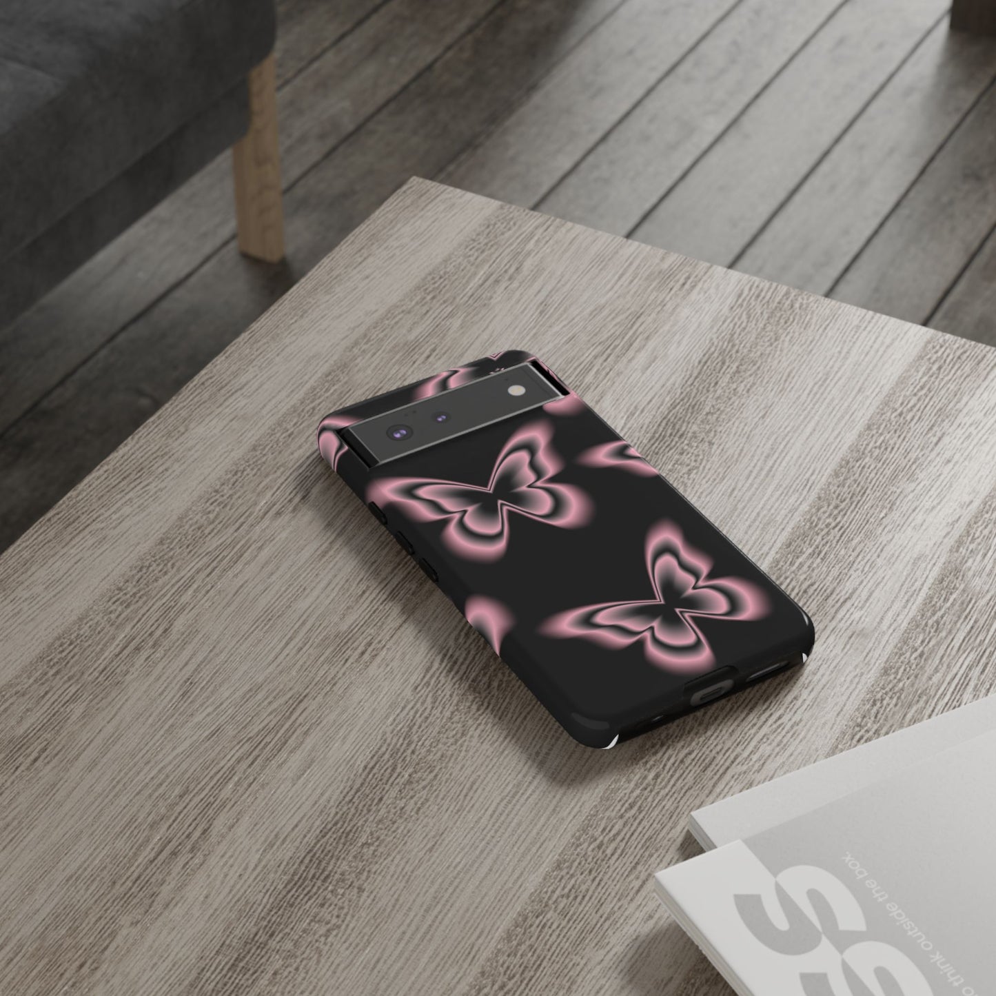 Pink Butterfly Tough Phone Case