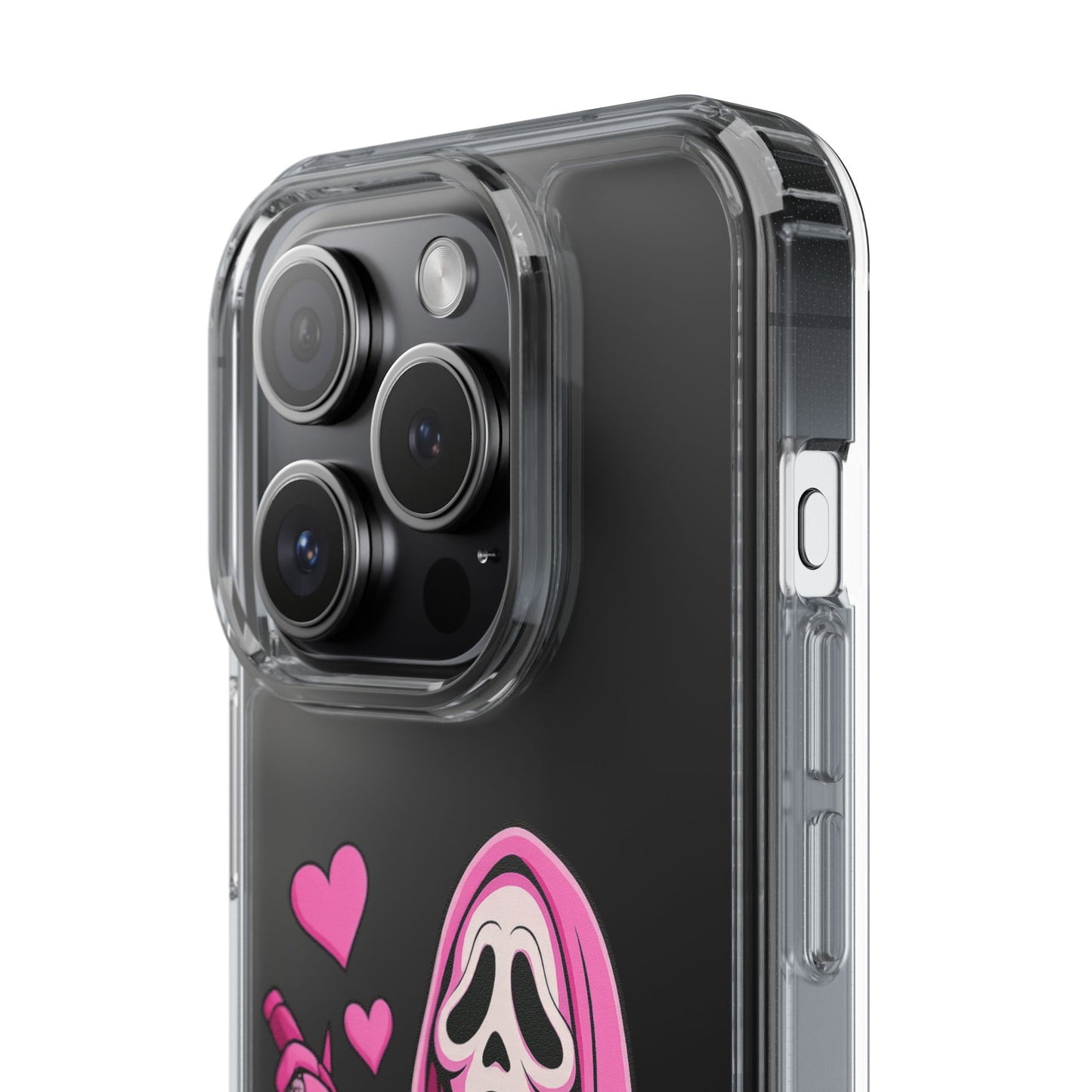 Pink Ghost Clear Phone Case