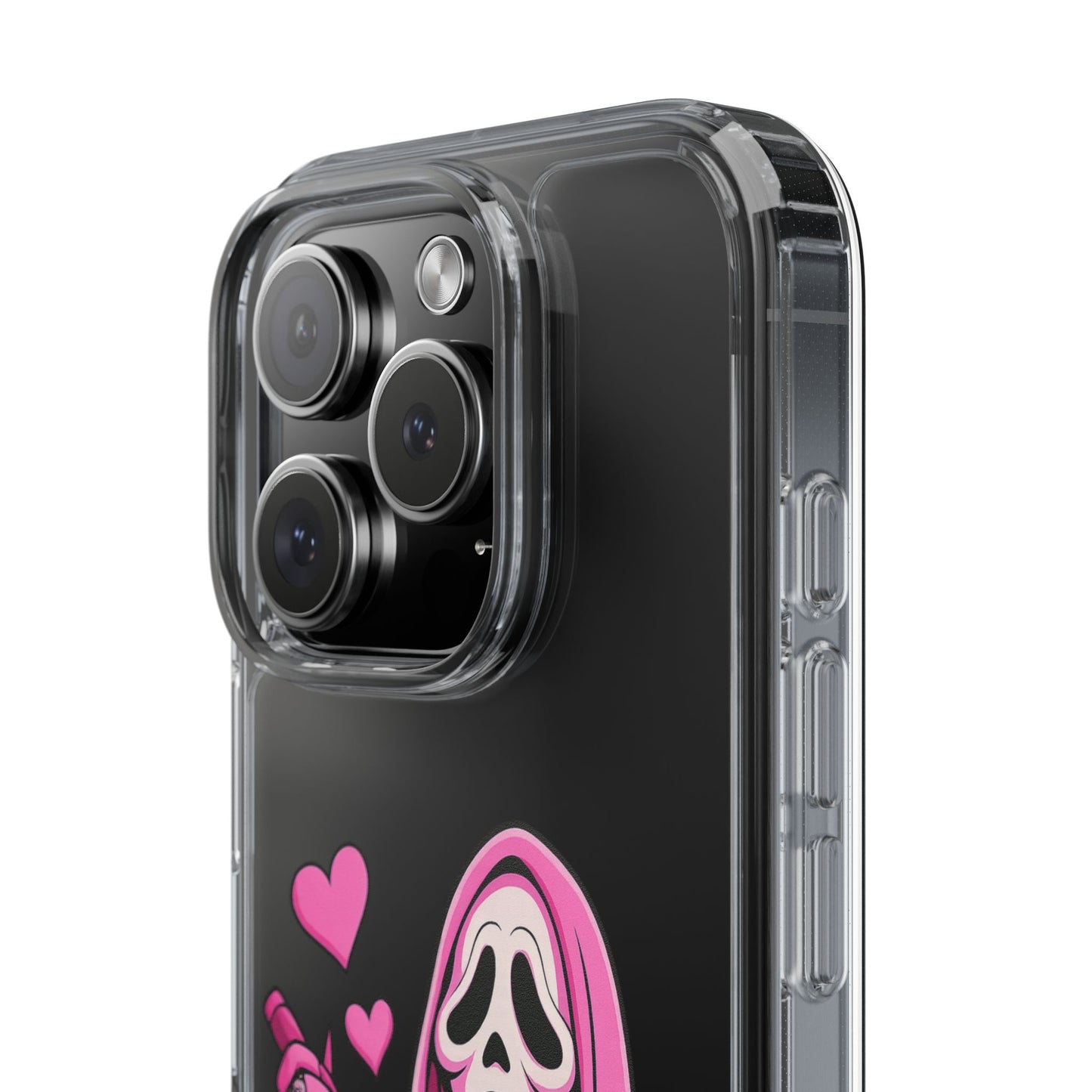 Pink Ghost Clear Phone Case