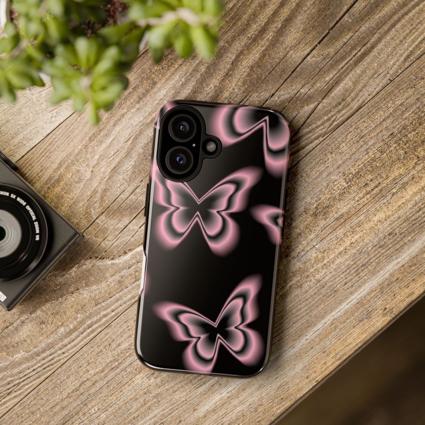 Pink Butterfly Tough Phone Case