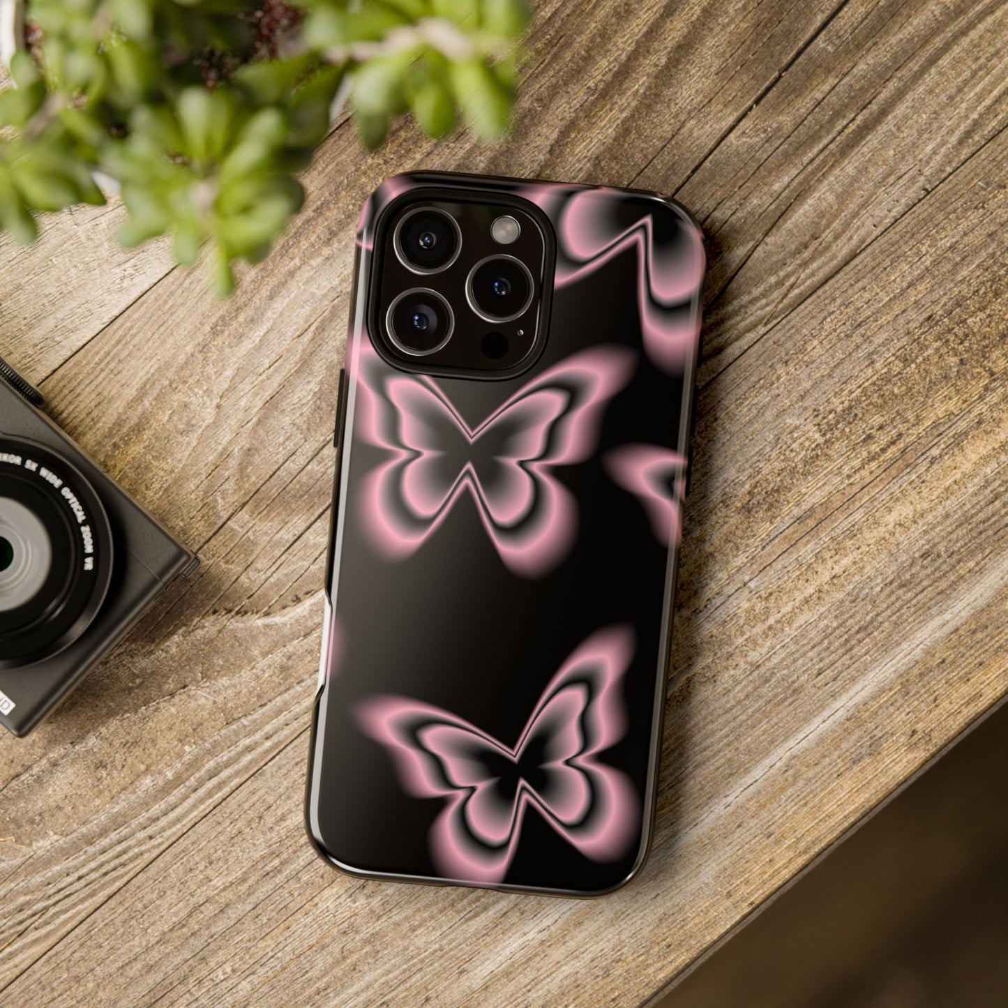 Pink Butterfly Tough Phone Case