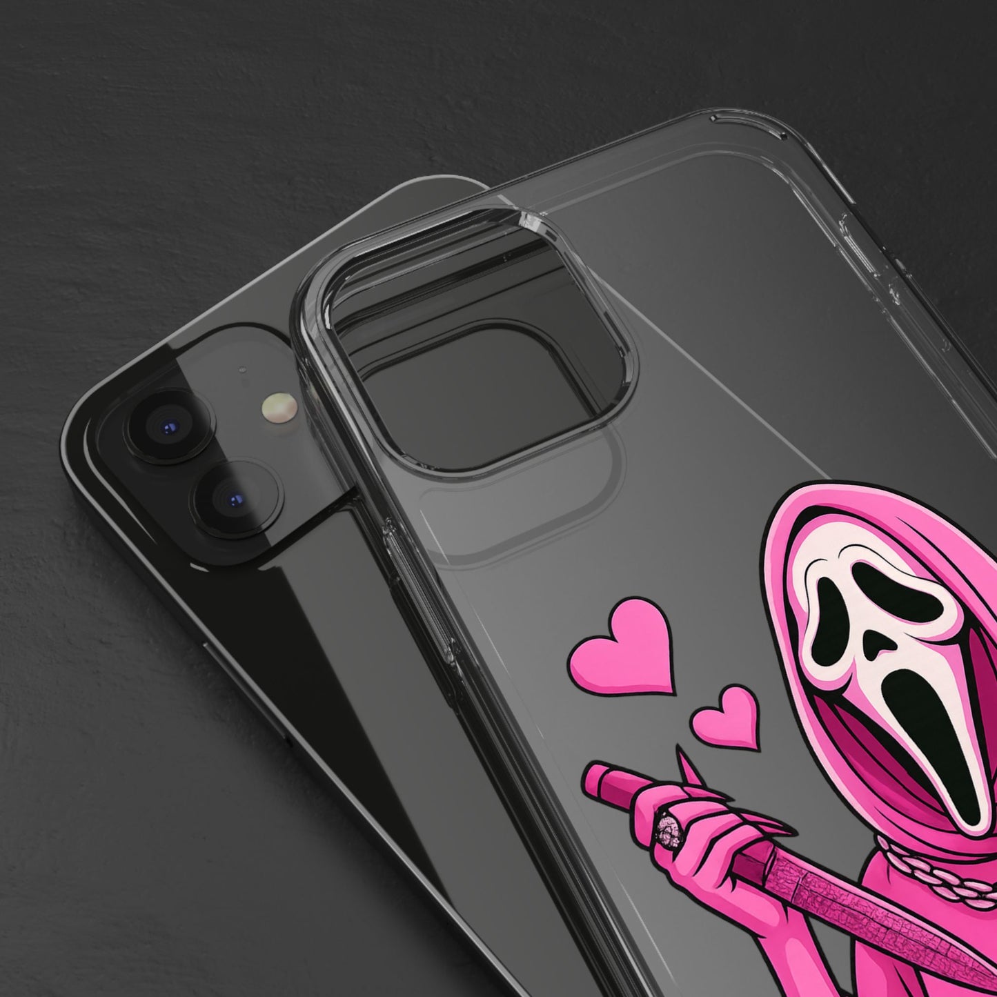 Pink Ghost Clear Phone Case