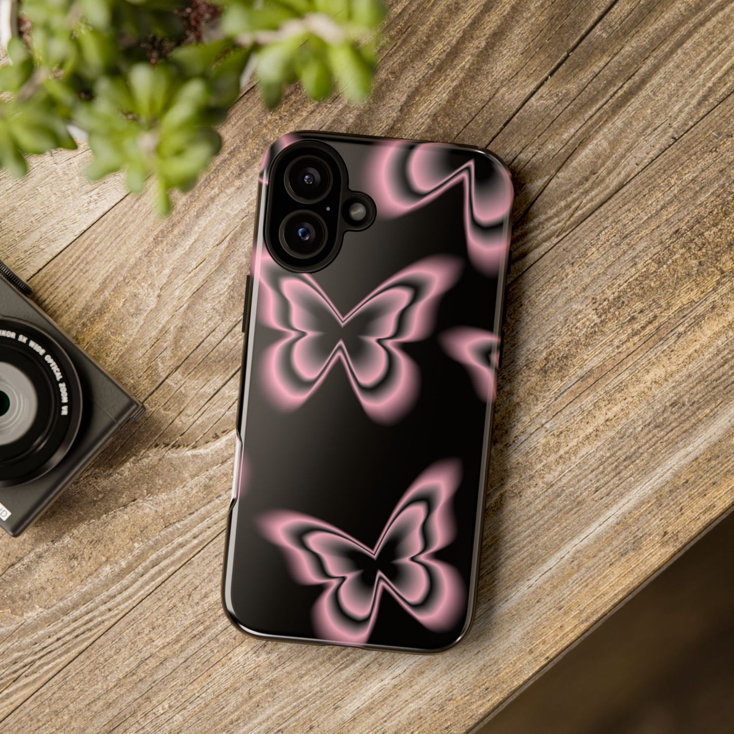 Pink Butterfly Tough Phone Case