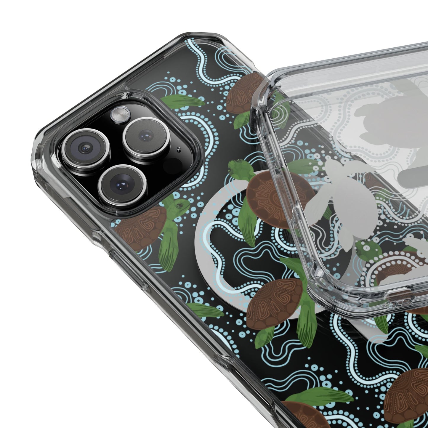 Turtle Design Clear Magnetic Case