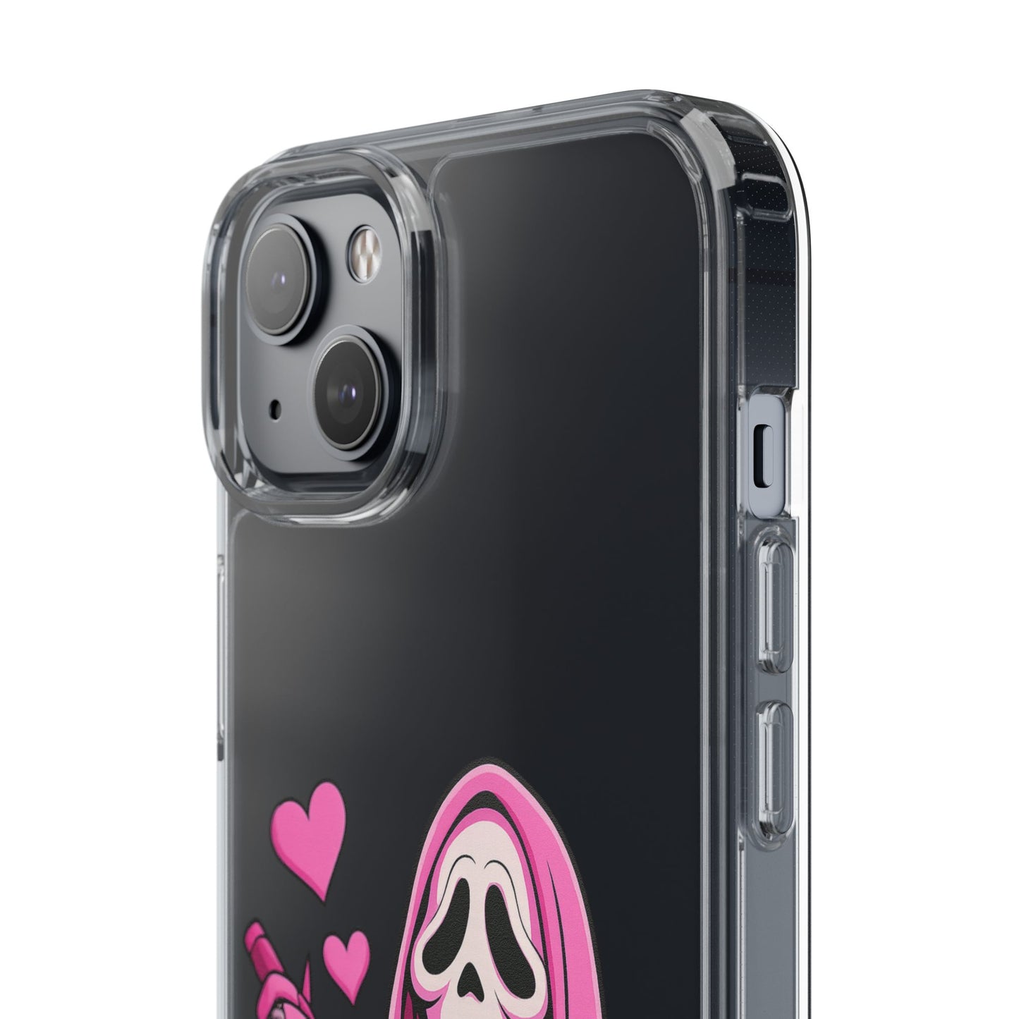 Pink Ghost Clear Phone Case