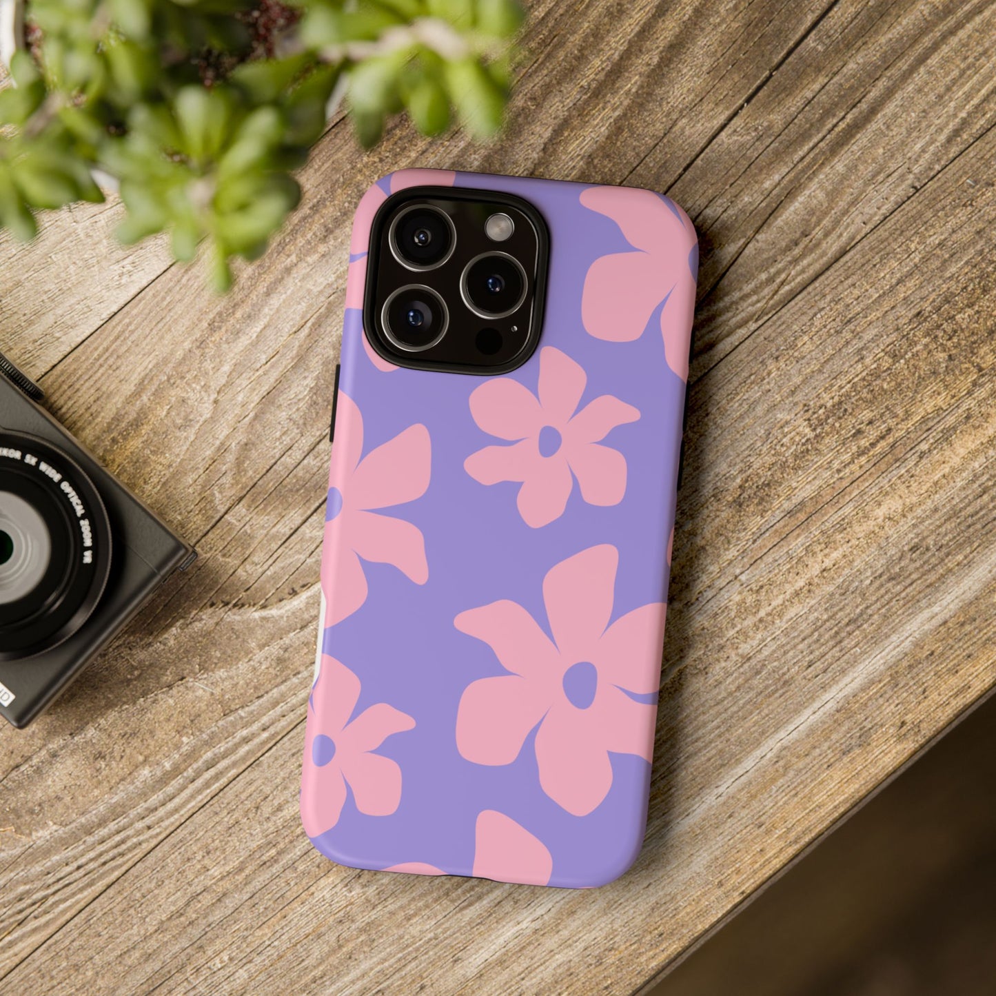 Pink Floral Tough Phone Case