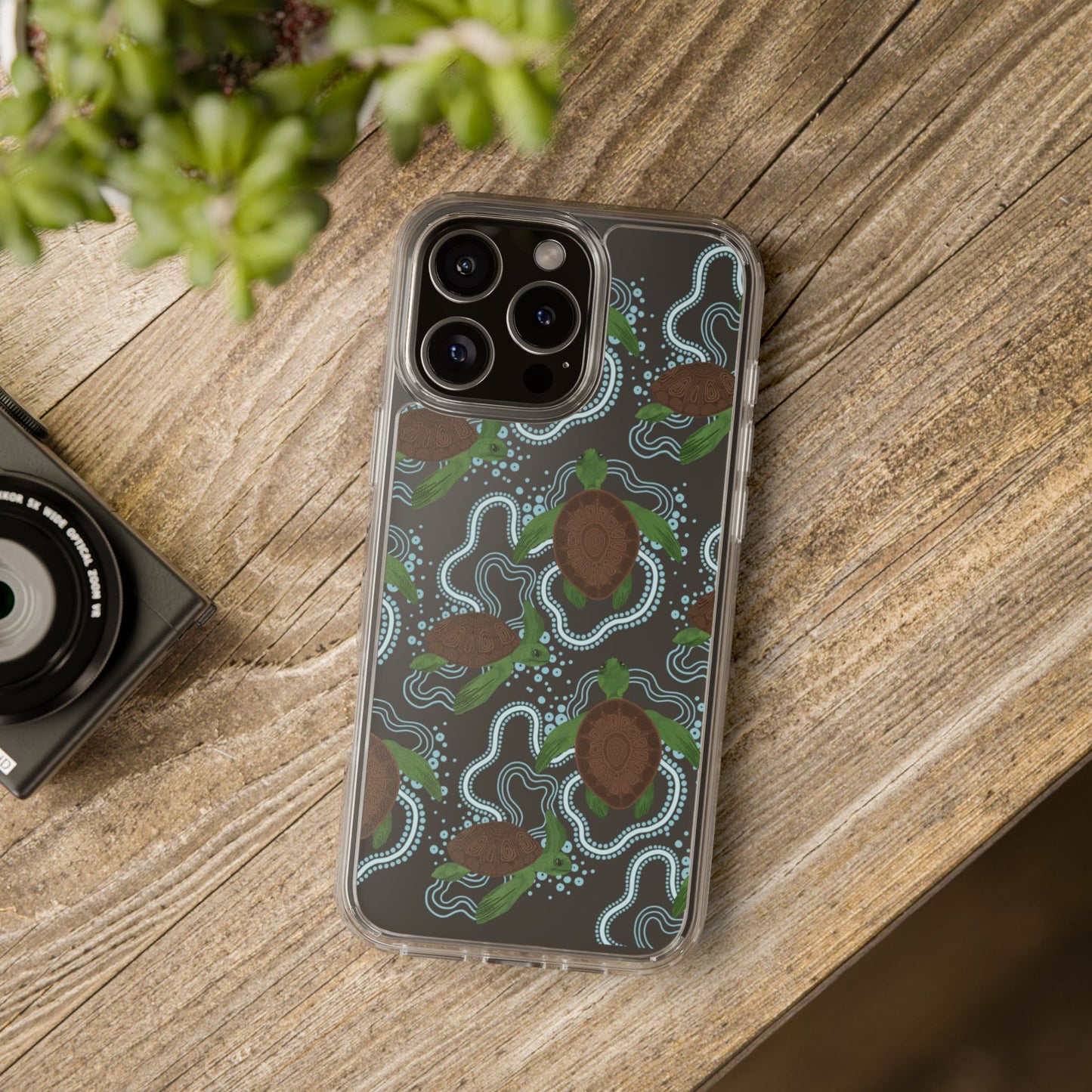 Turtle Design Clear Phone Case
