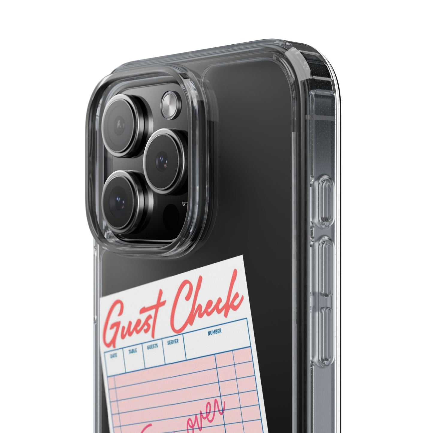 Guest Check Clear Phone Case