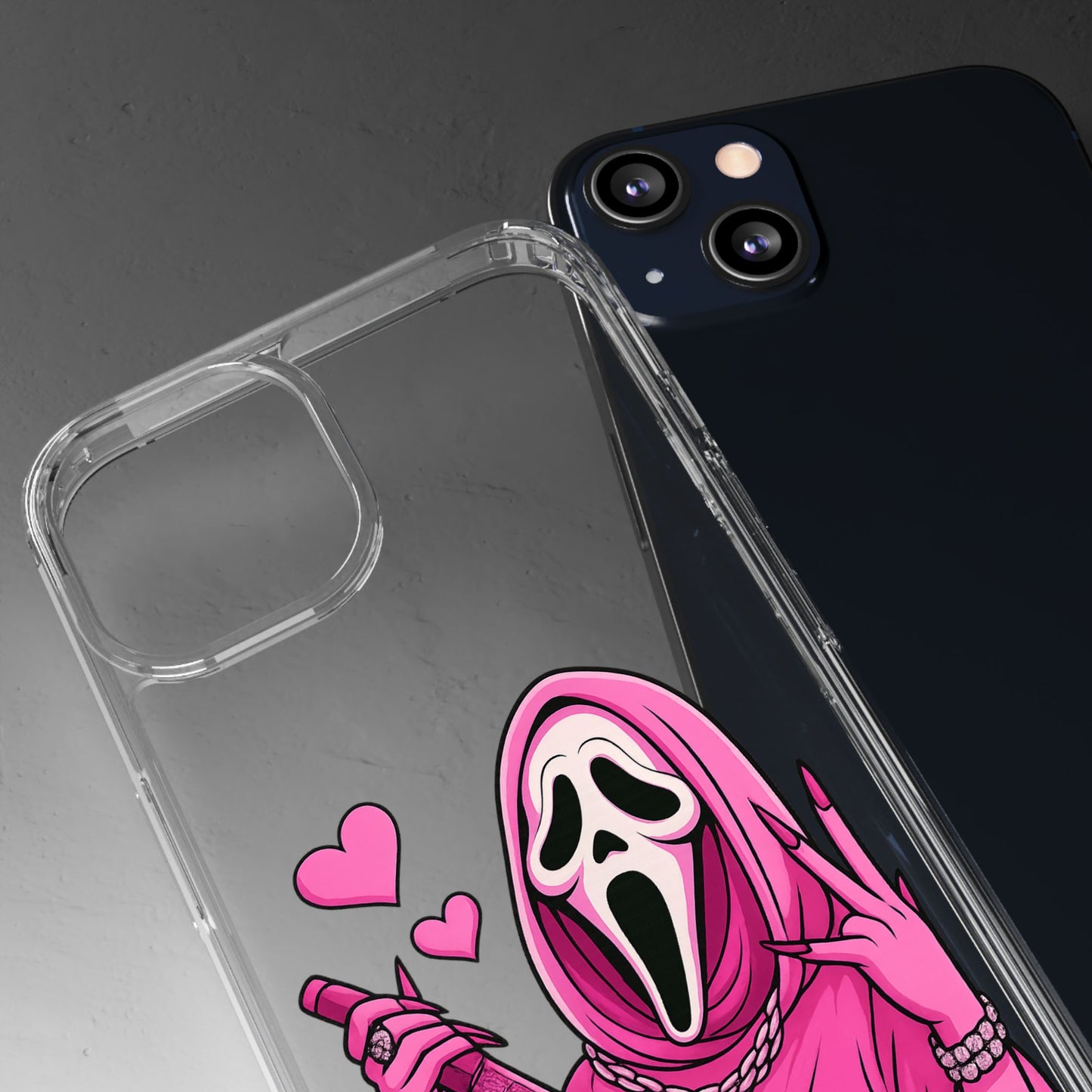 Pink Ghost Clear Phone Case