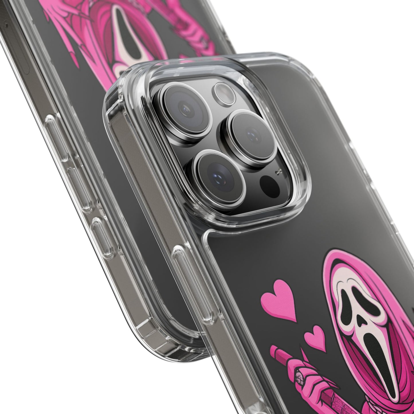 Pink Ghost Clear Phone Case