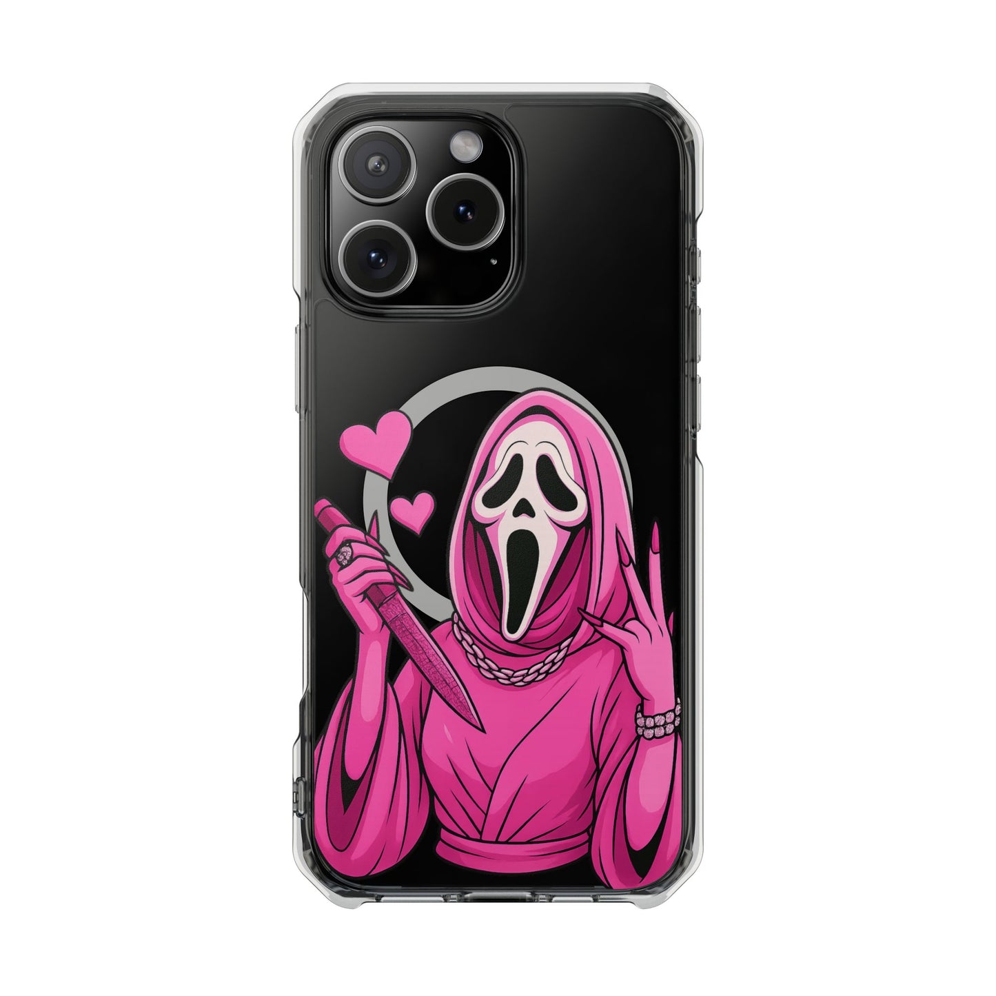 Pink Ghost Clear Magnetic Impact Case
