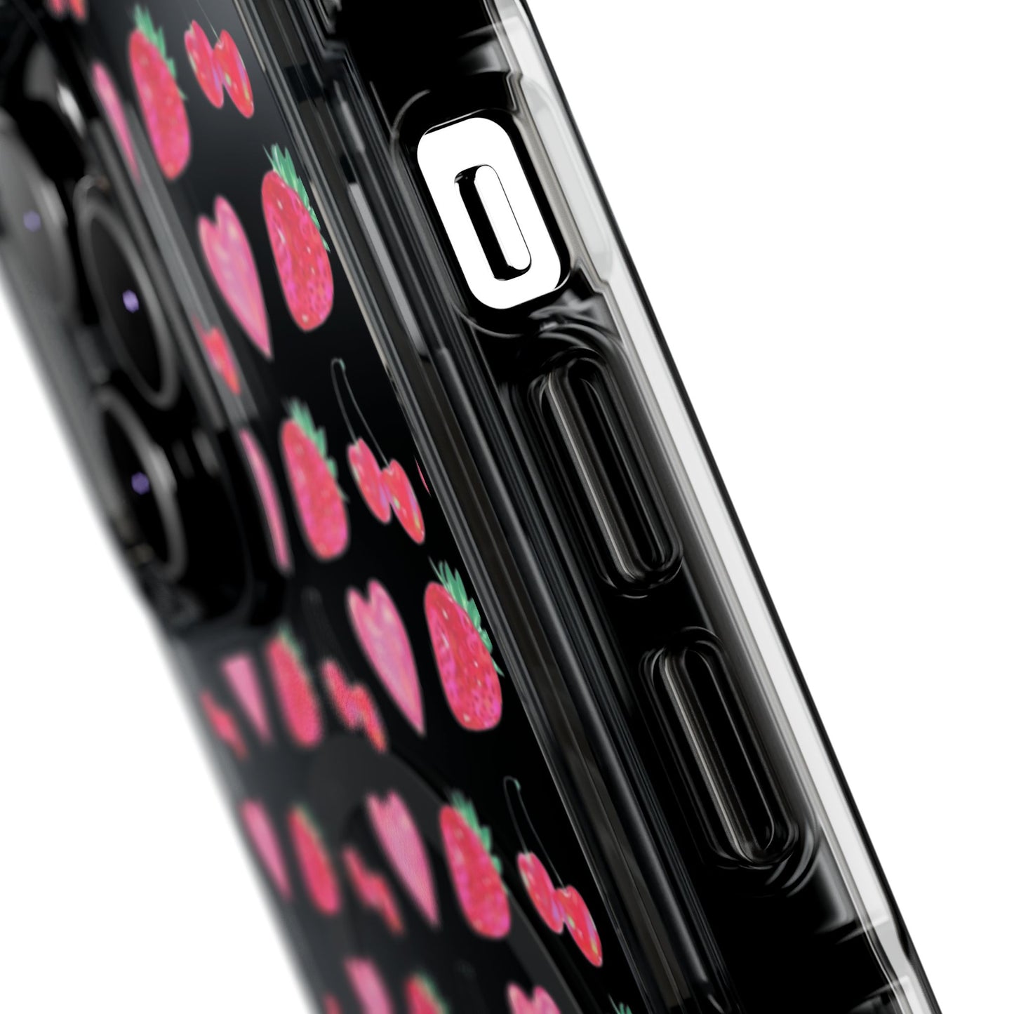 Cute Strawberry Heart Clear Magnetic Impact Case