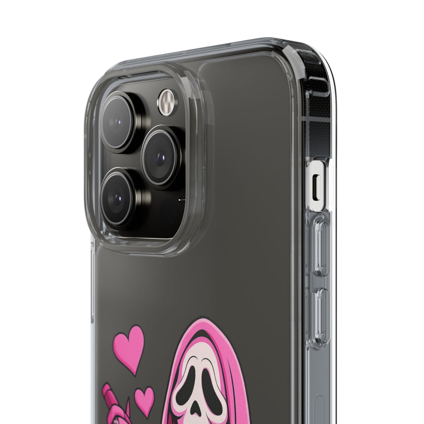 Pink Ghost Clear Phone Case