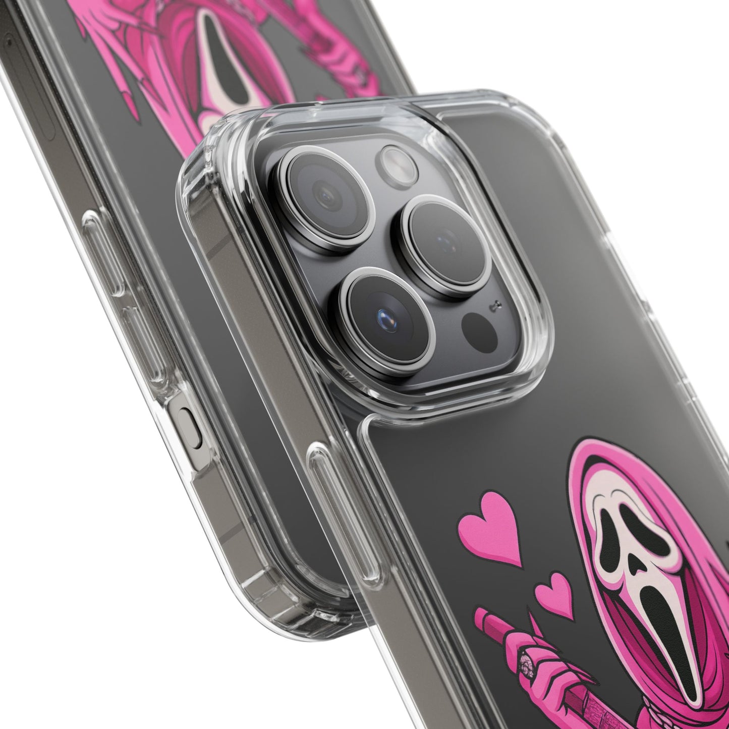 Pink Ghost Clear Phone Case
