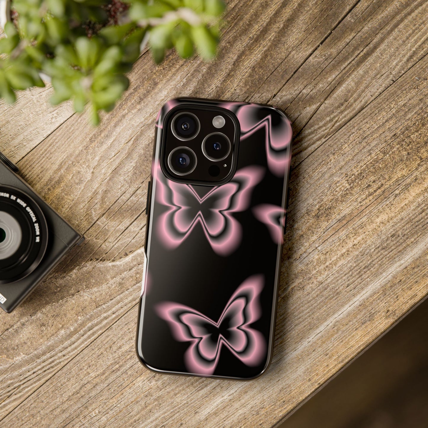 Pink Butterfly Tough Phone Case