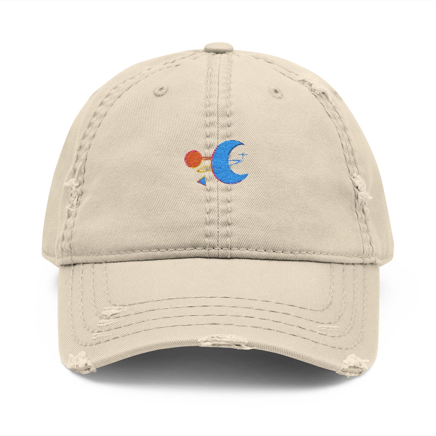 Conjunction Distressed Embroidered Dad Hat