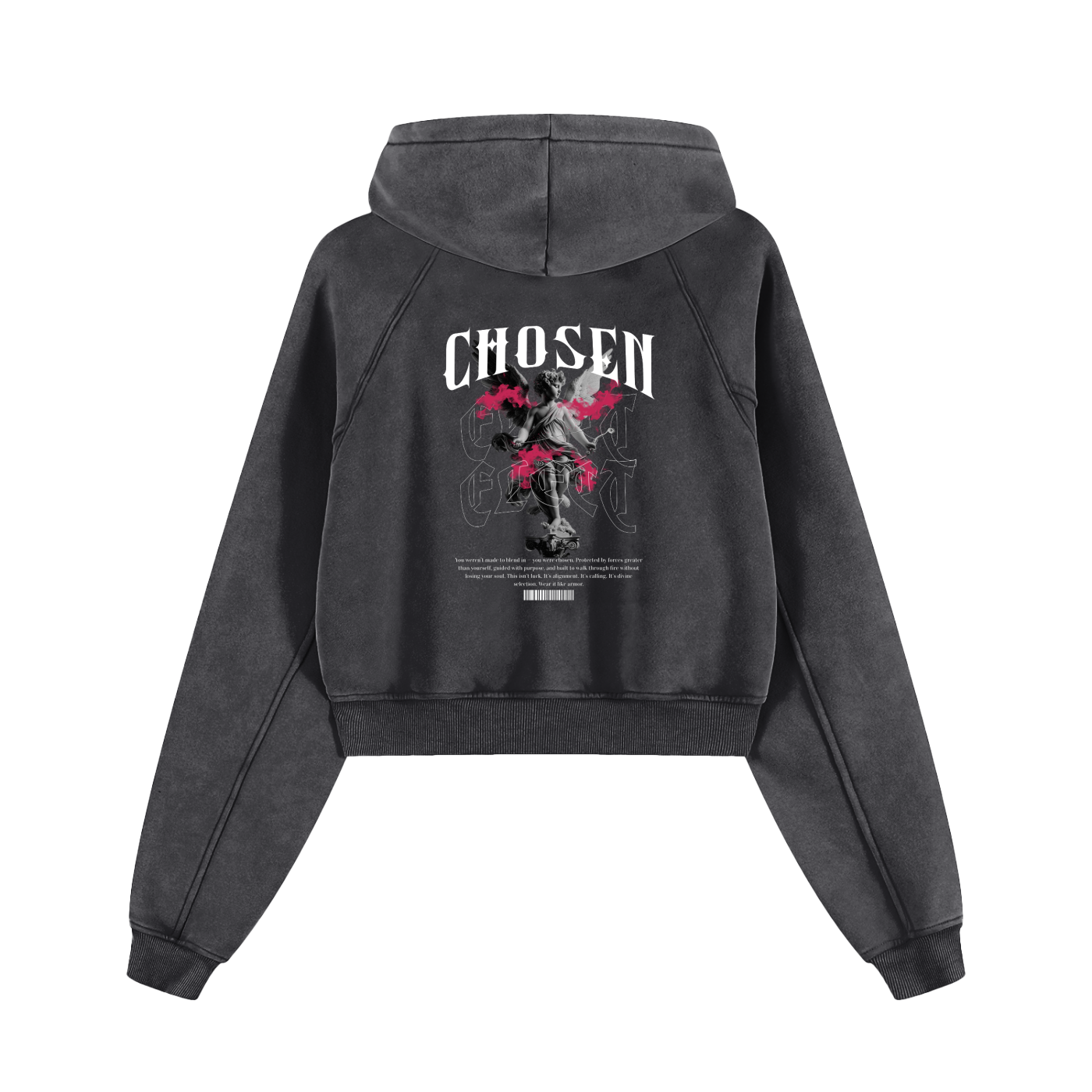 Chosen Snow Washed Cropped Hoodie
