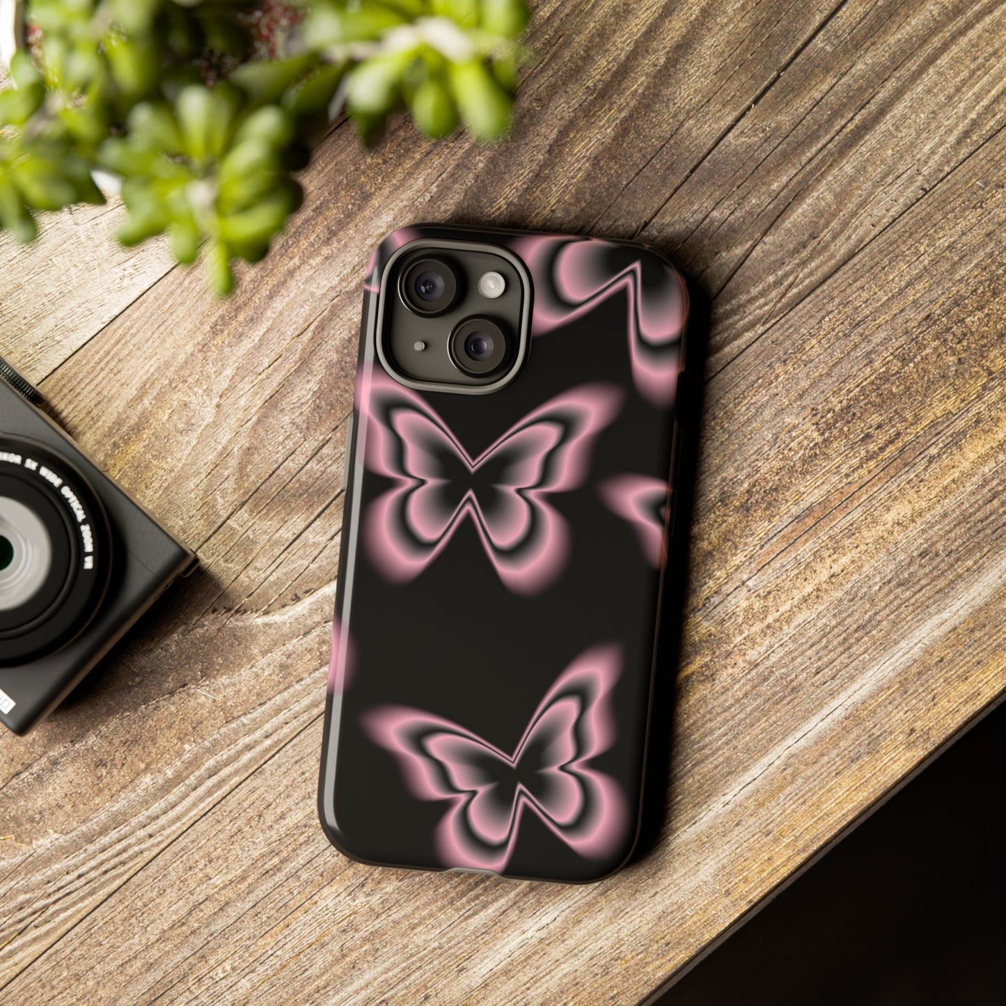 Pink Butterfly Tough Phone Case