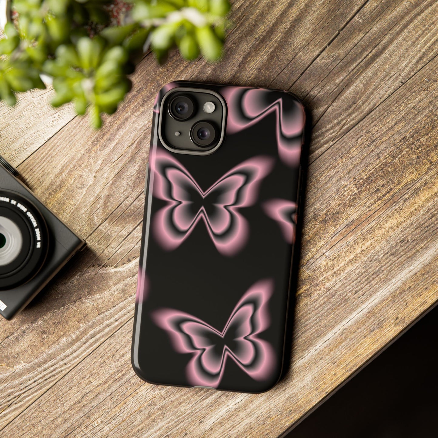 Pink Butterfly Tough Phone Case