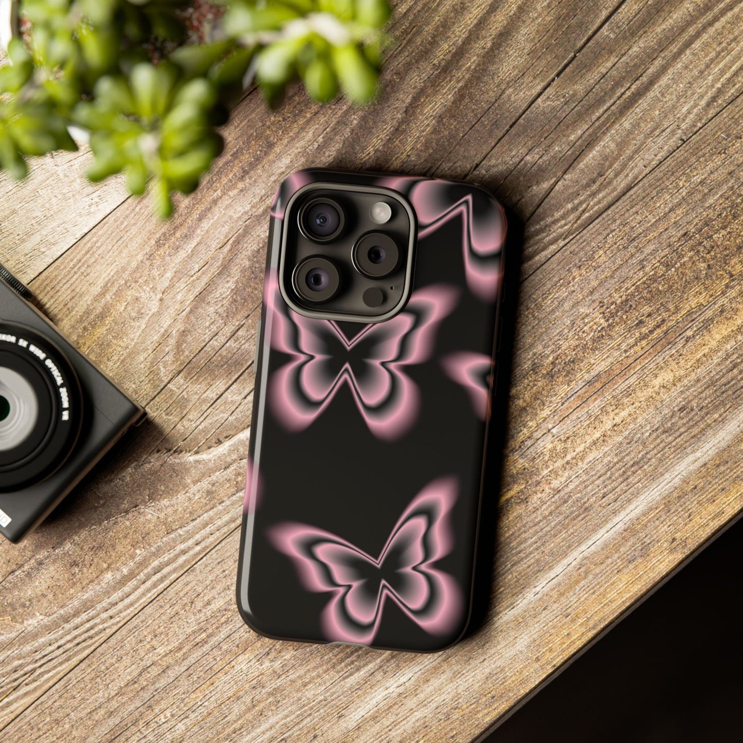 Pink Butterfly Tough Phone Case