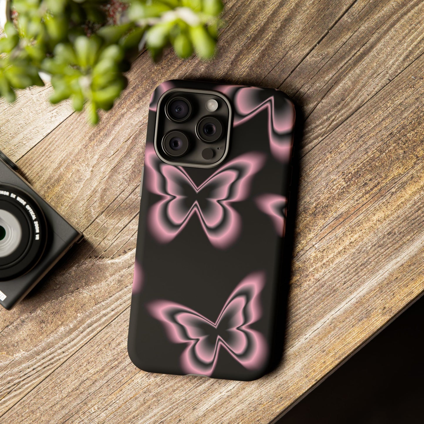 Pink Butterfly Tough Phone Case