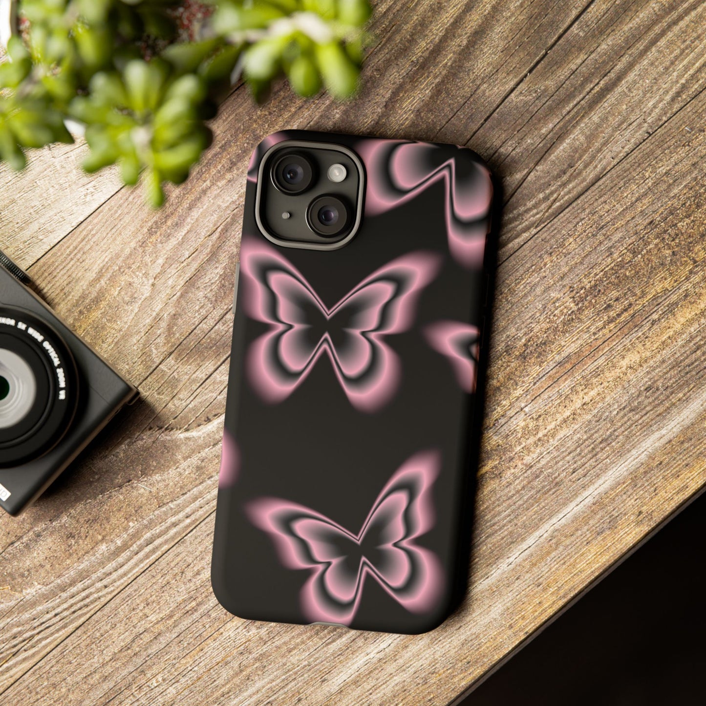 Pink Butterfly Tough Phone Case