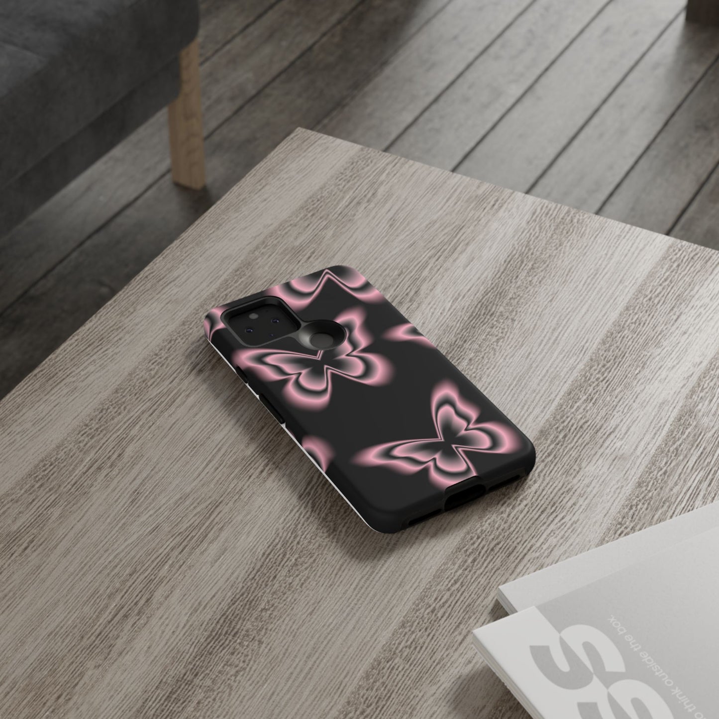 Pink Butterfly Tough Phone Case