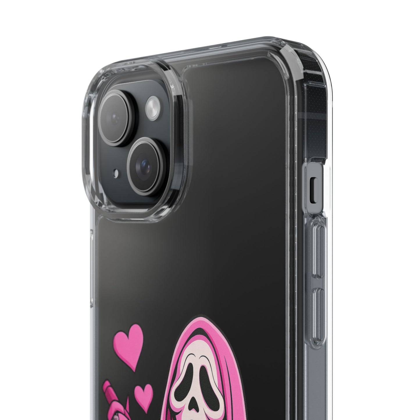 Pink Ghost Clear Phone Case