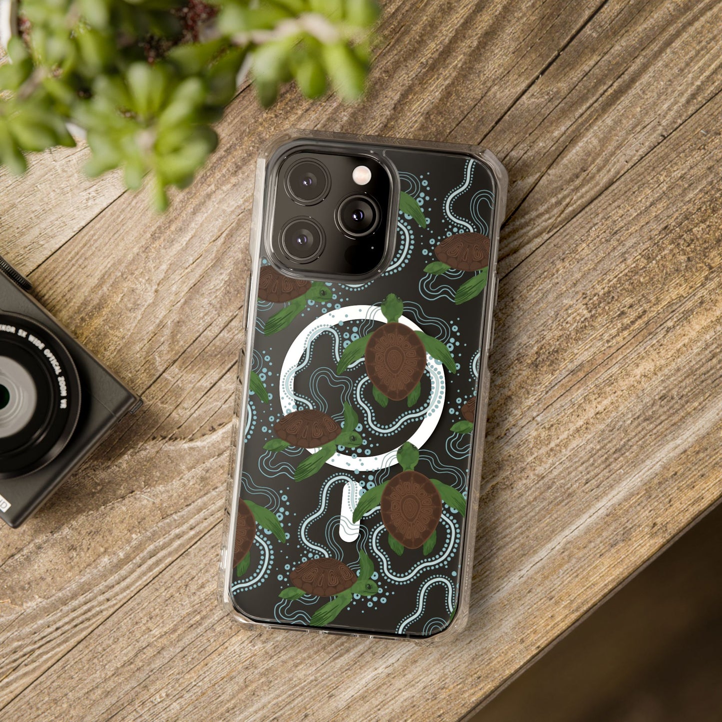 Turtle Design Clear Magnetic Case
