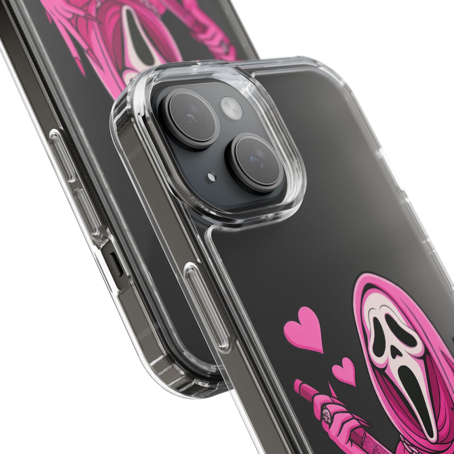 Pink Ghost Clear Phone Case