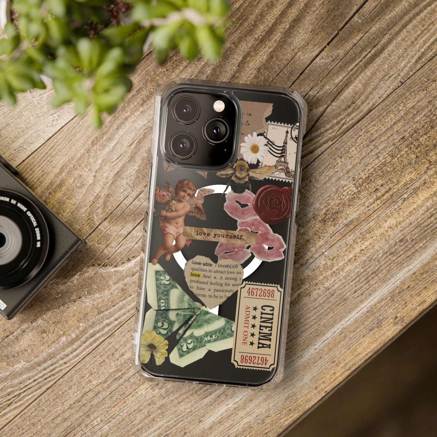 Vintage Collage Clear Magnetic Impact Case