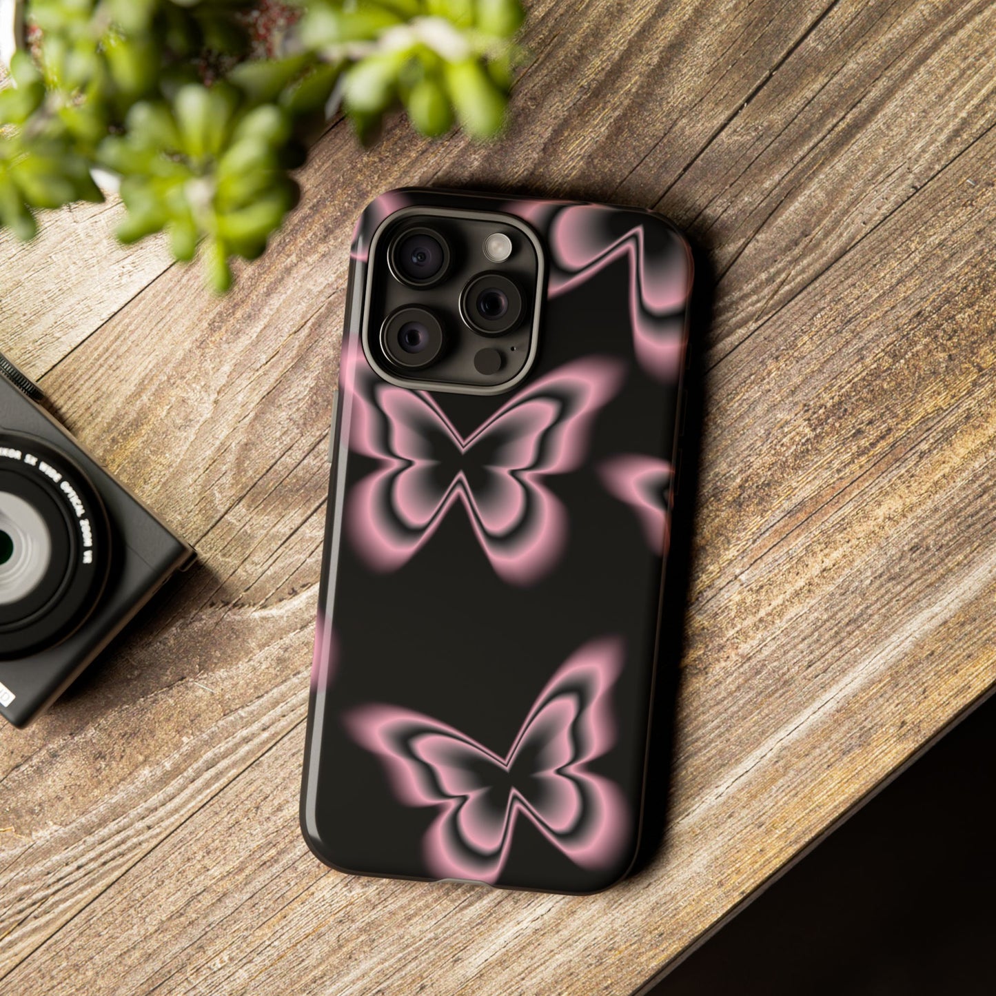 Pink Butterfly Tough Phone Case