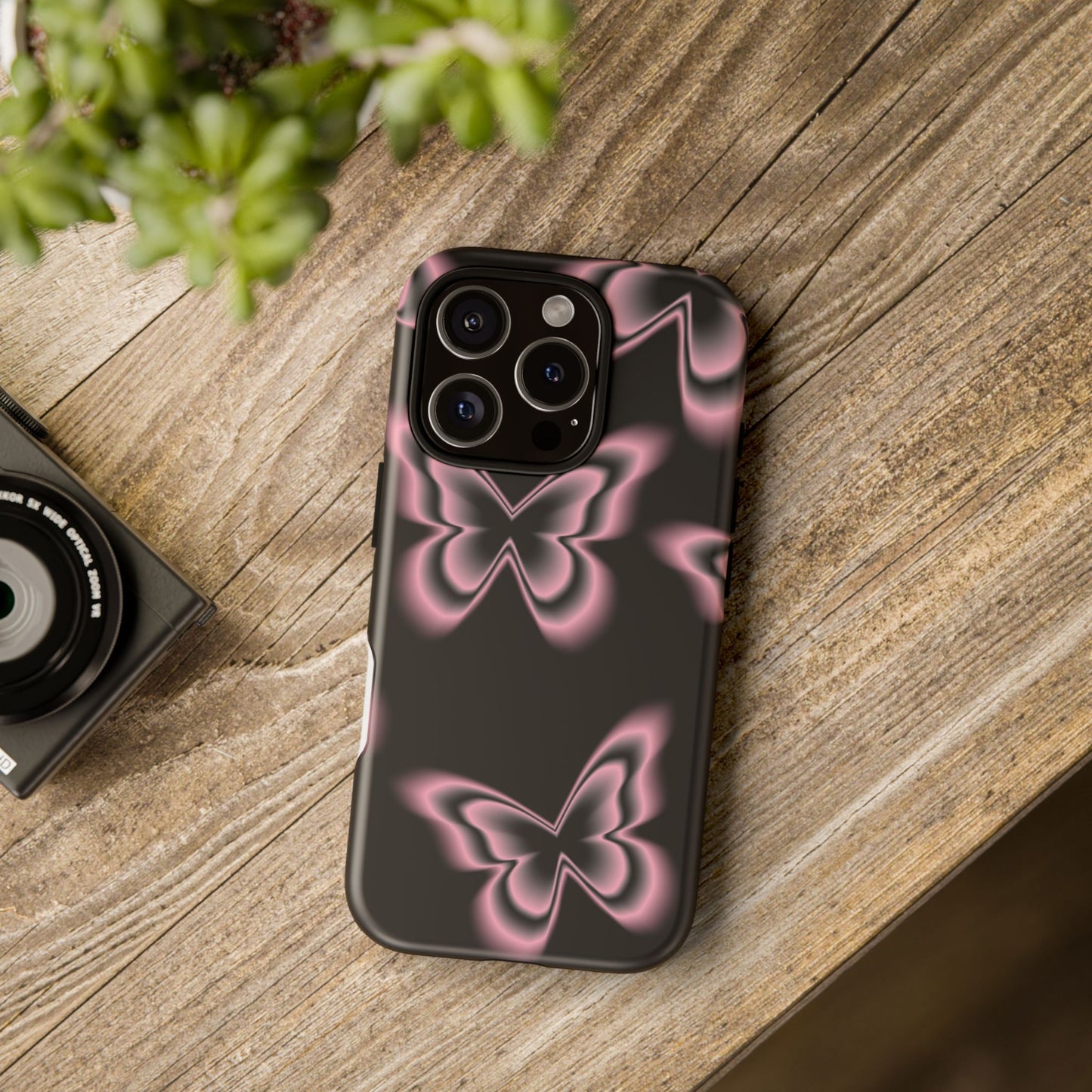 Pink Butterfly Tough Phone Case