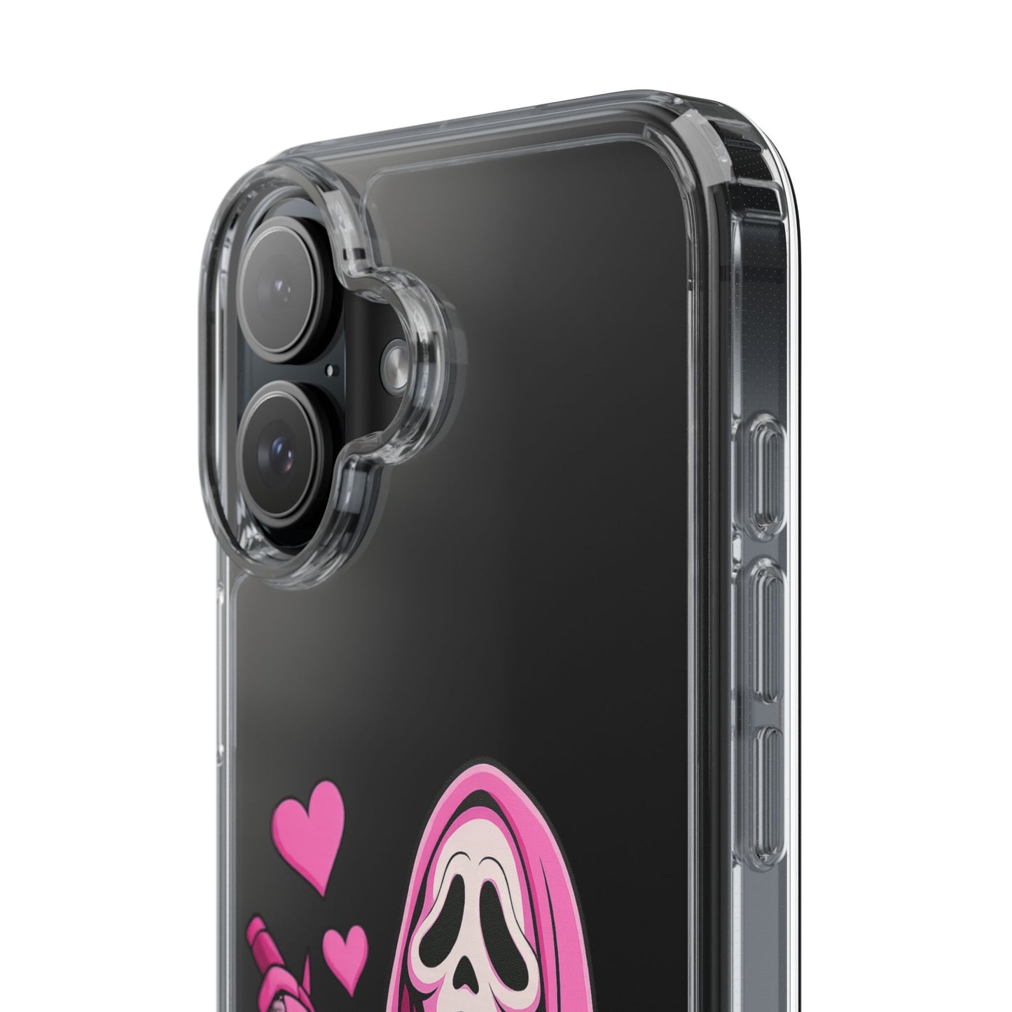 Pink Ghost Clear Phone Case