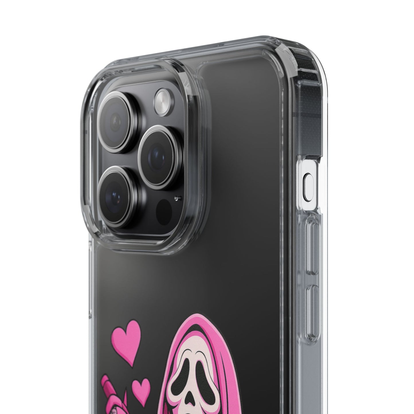 Pink Ghost Clear Phone Case