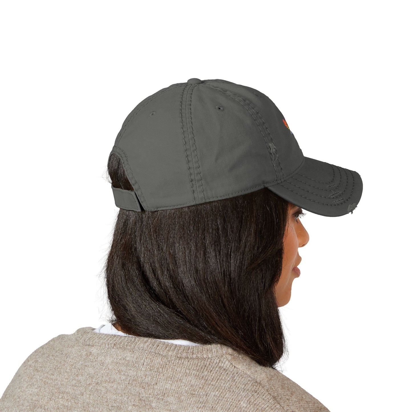 Conjunction Distressed Embroidered Dad Hat