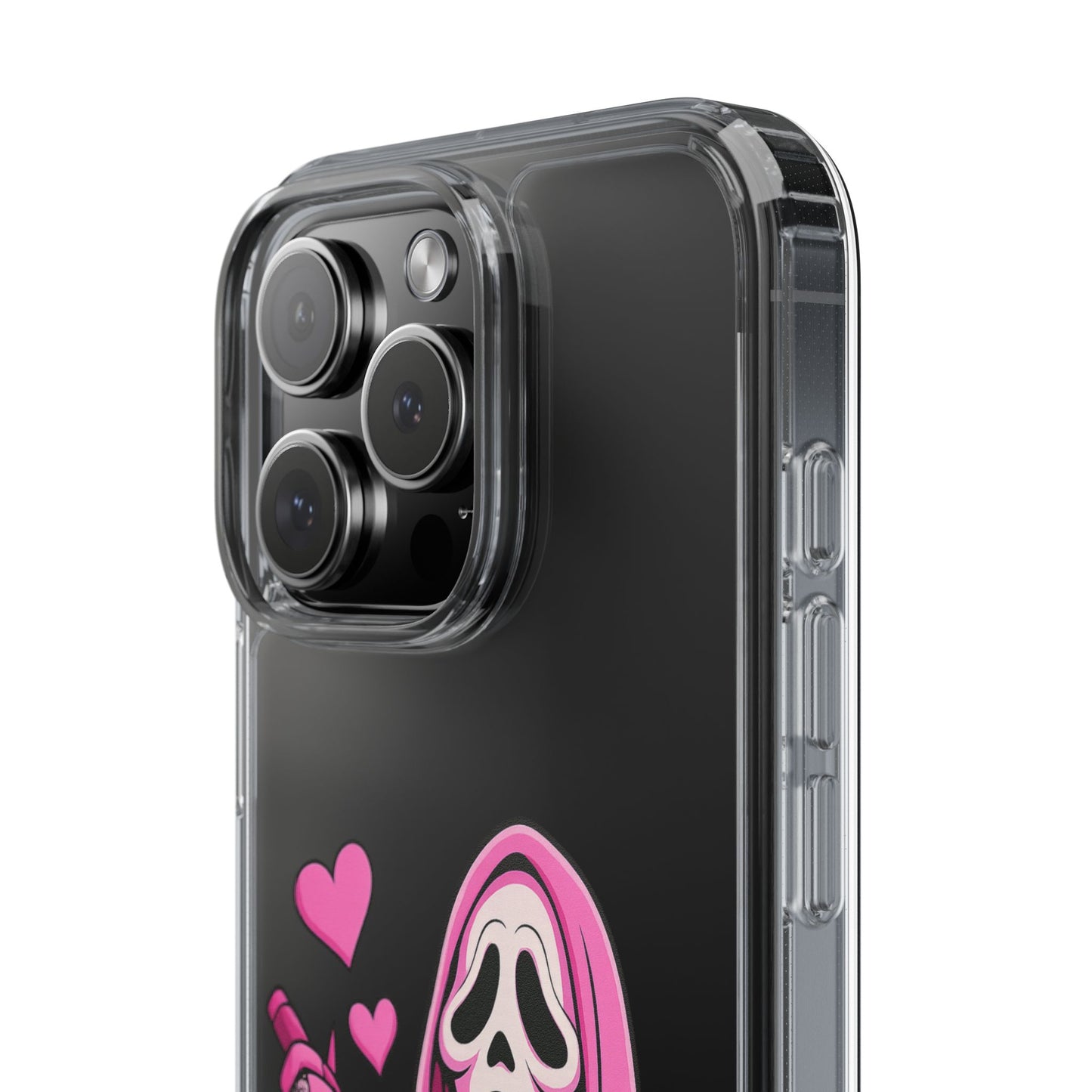 Pink Ghost Clear Phone Case