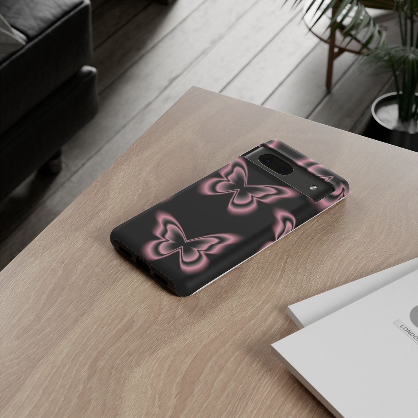 Pink Butterfly Tough Phone Case