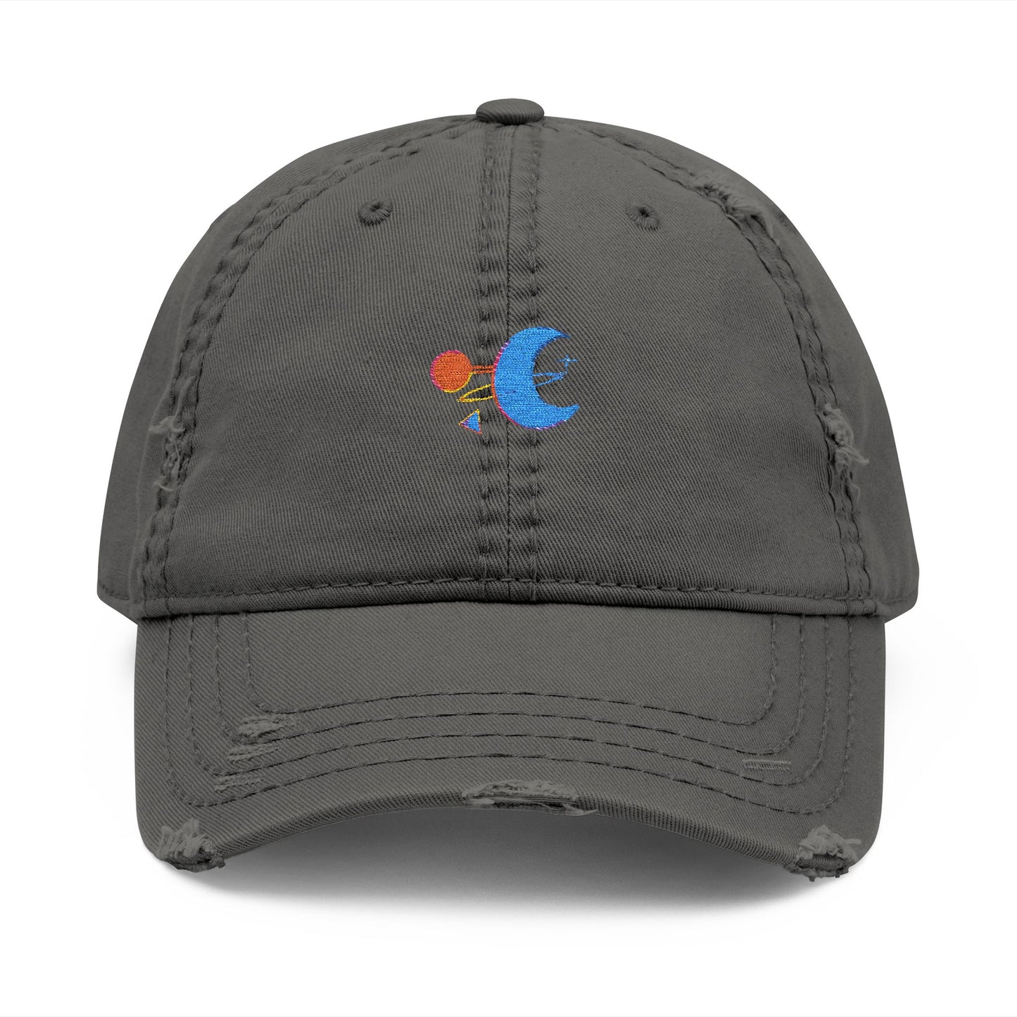 Conjunction Distressed Embroidered Dad Hat