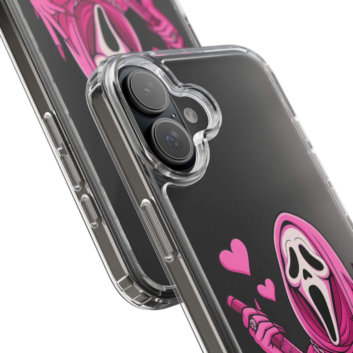 Pink Ghost Clear Phone Case
