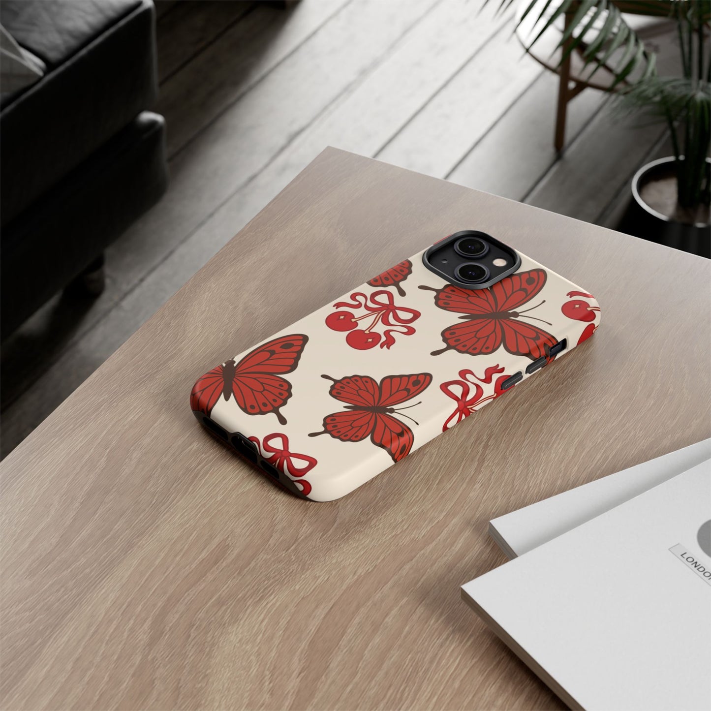 Butterfly Cherry Tough Phone Case
