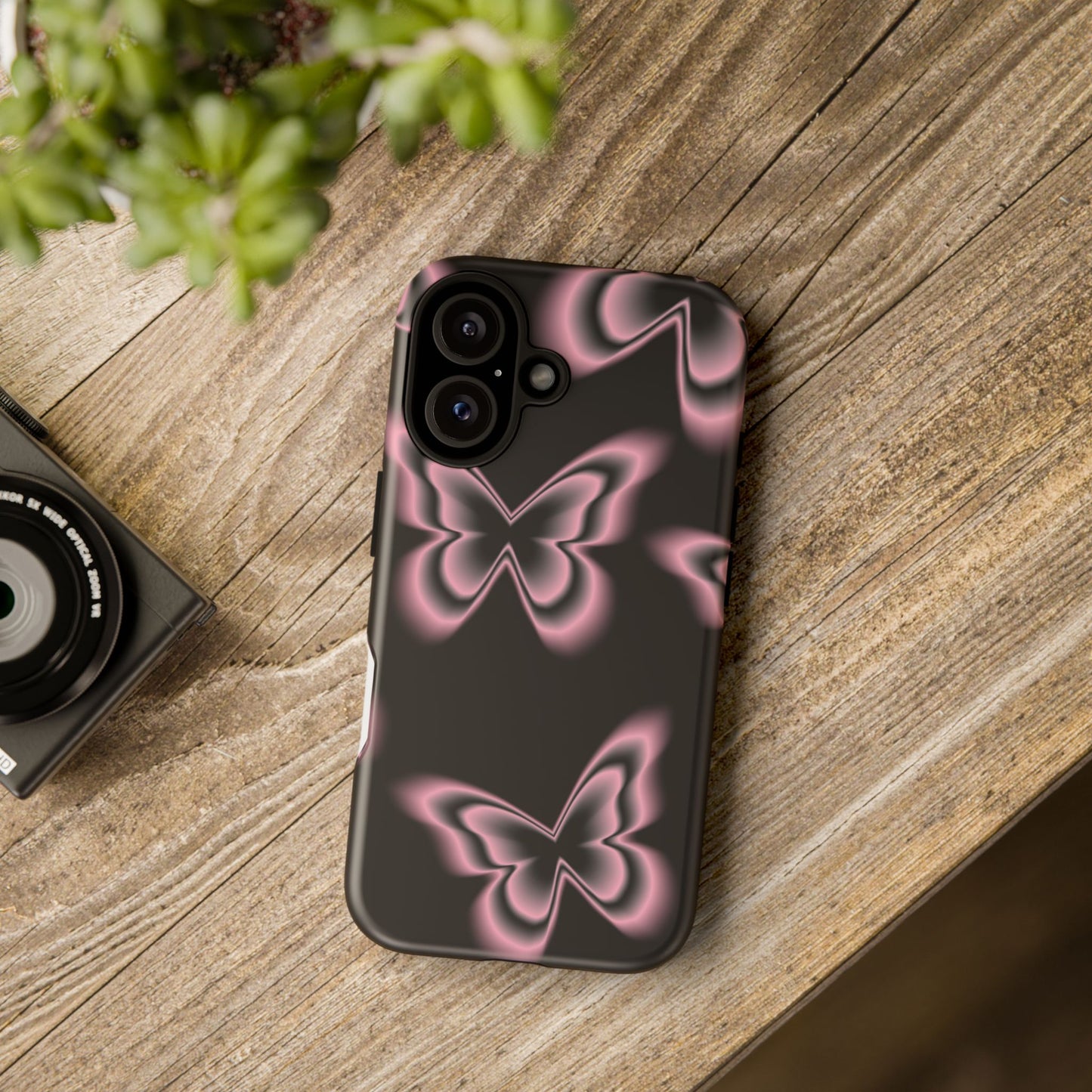 Pink Butterfly Tough Phone Case